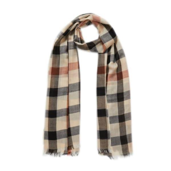 DCSC1F110W2 [WOOL100%] 女性ブラウンハウスチェックウールライトマフラー 16,085円