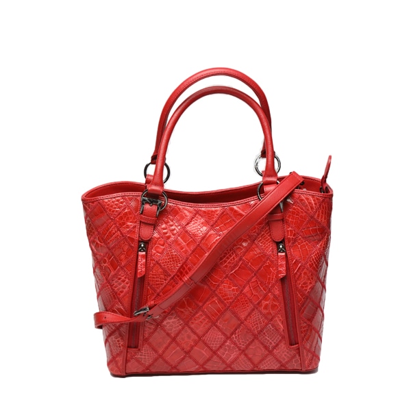 カイマンクロコダイルLB7003 パッチワーク クロコダイル 2WAY レッド