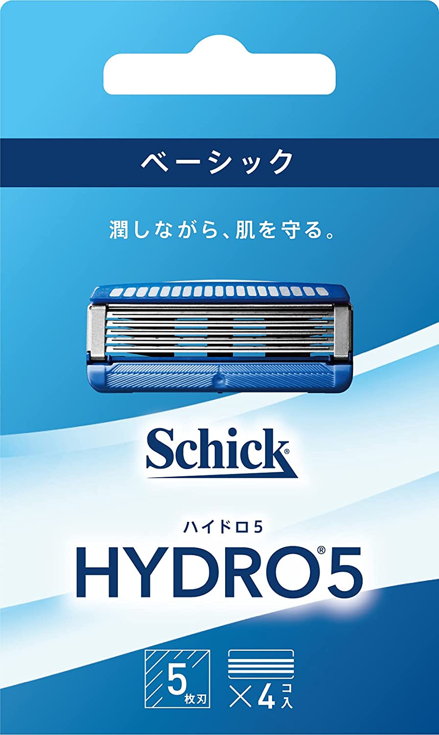【送料無料/新品】 Schick(シック) ハイドロ ハイドロ5 5枚刃 スキンガード付 (4コ入) 替刃 ベーシック メンズシェーバー替刃