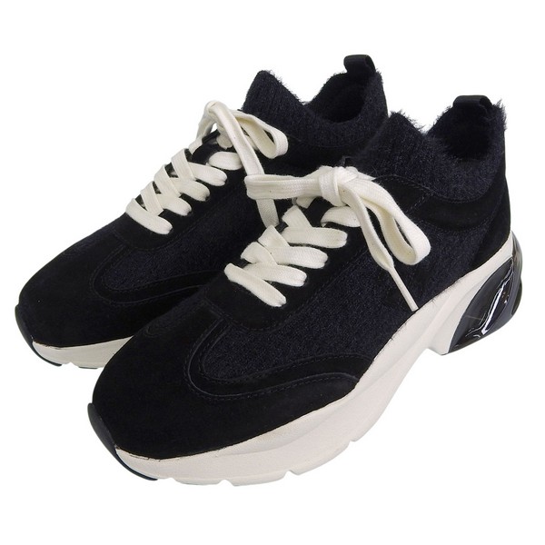 トリーバーチ 靴 レディース スニーカー アウトレット 24.5cm ブラック GOOD LUCK MOHAIR TRAINER 148597-006245 TORY BURCH