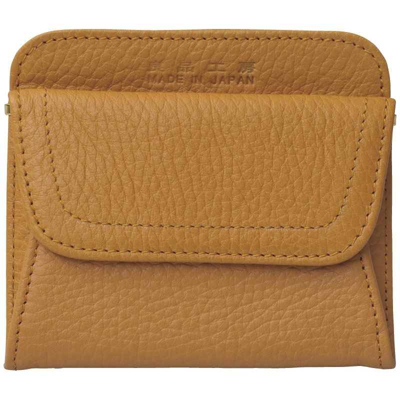 良品工房 日本製牛革小銭入れ キャメル