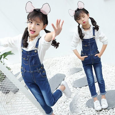 サロペット 女の子 子ども デニムオーバーオール  ...のサムネイル