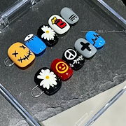 簡単貼るタイプ｜G-DRAGON モチーフ 手描きデイジー アメリカンスタイル 純手作りネイルチップ VIP 推しネイル つけ爪応援グッズ