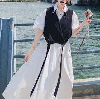 ワンピース 白シャツ シャツワンピース ミディアム丈 半袖 ポロ襟 Aライン かわいい 大人可愛い シンプル カジュアル 大人 おしゃれ 大人可愛い 大人女子 ラフ ラブリー キュート ルーズ クール