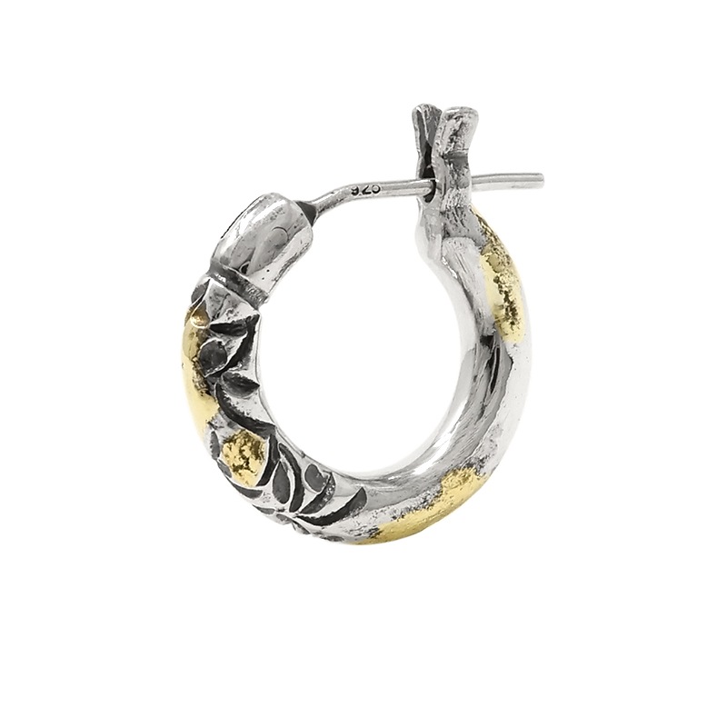 アラベスク フープピアス Sサイズ シルバー925 金鑞(ろう) VFP-150 S) w/gold 1点売り 片耳用