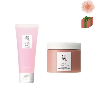 赤小豆 毛穴浄化 マスク 140ml + 赤小豆 水分 ウォータージェル 100ml/洗い流すパック/クレイマスク/韓国 パック/毛穴 引き締め/クリーム/水分クリーム/スキンケア