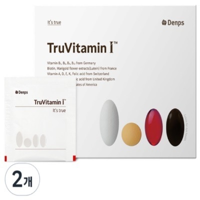 トゥルーバイタミン 30包 1箱X2 (2ヶ月分)/ 韓国 健康機能食品 サプリメント ルテイン ビタミンB ナイアシン ビオチン 葉酸 ビタミンC ビタミンK ビタミンD
