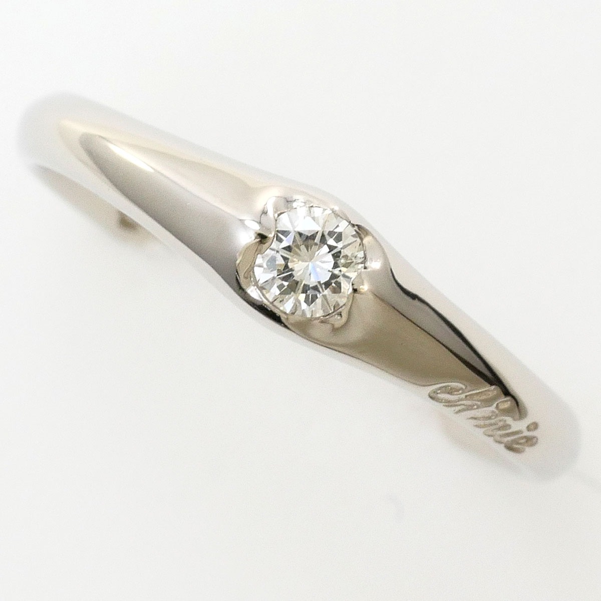 PT900 プラチナ リング・指輪 7号 ダイヤモンド 0.079ct 総重量約2.0g ジュエリー 中古
