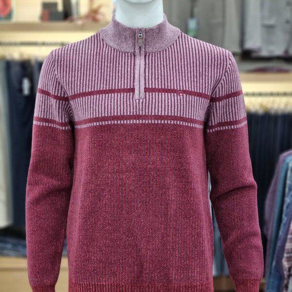 冬の新作 ストライプ ハーフジップ セーターPPKR490678_SH