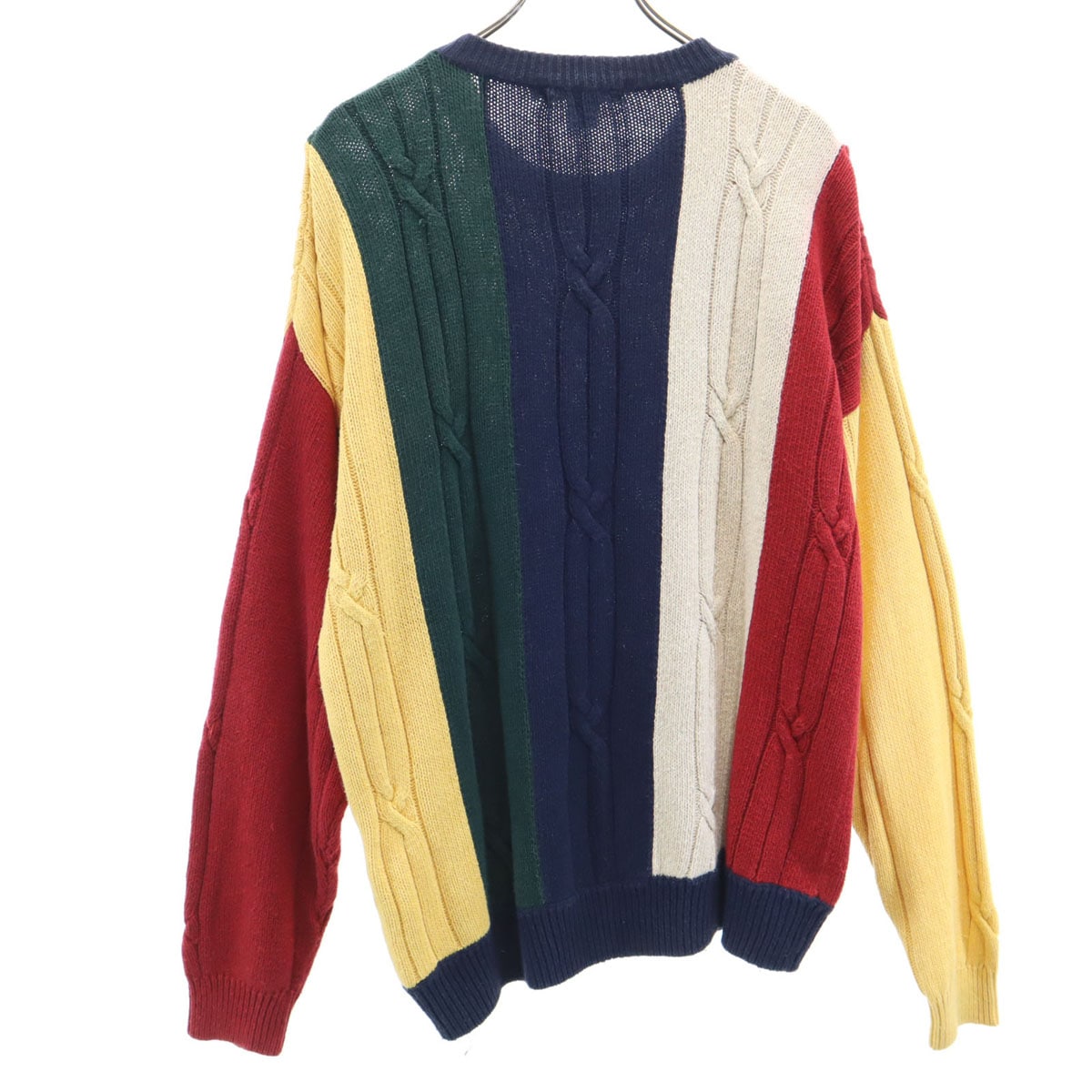 NAUTICA COMPETITION ノーティカ コンペティション 90s オールド リネンブレンド ストライプ柄 長袖 ニット L メンズ 古着