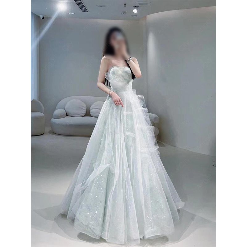 パーティードレス タキシードスカートフェミニンで贅沢な雰囲気の甘いワンピース-82