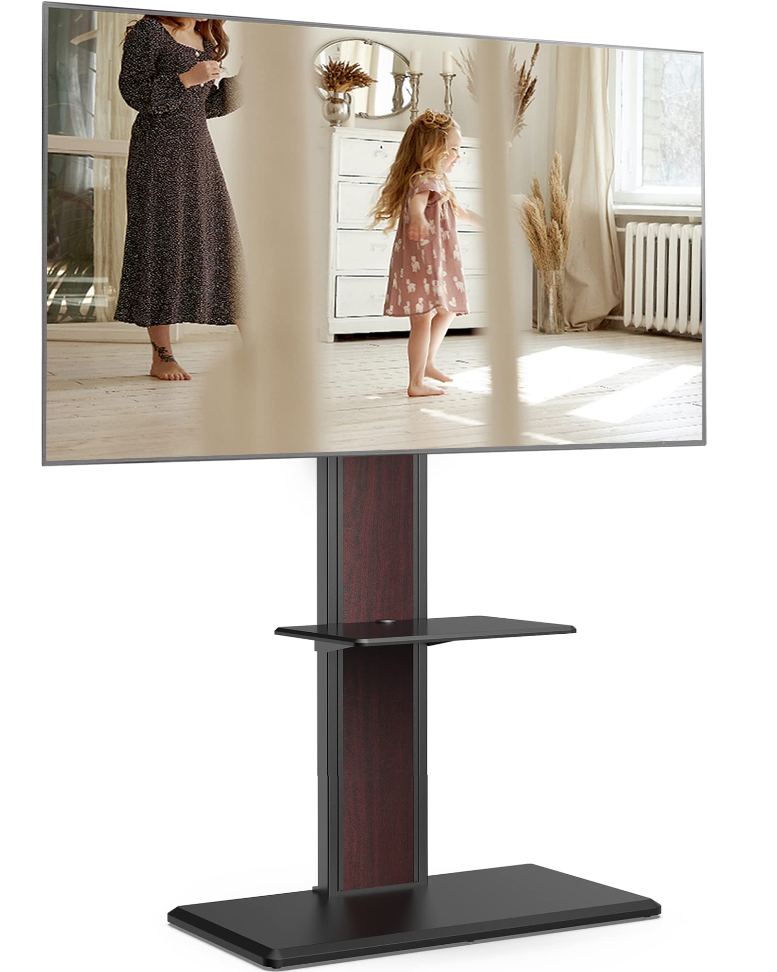 【賃貸OK/穴が目立たない】 ハヤミ工産 テレビ壁面スタンド EW-74W 65V型まで対応 石こうボード固定 ホワイト 棚板付