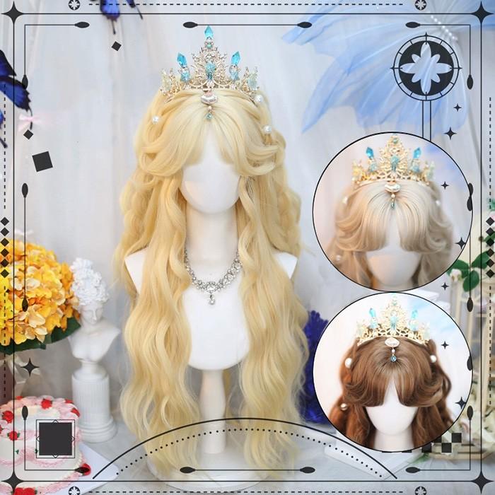 仮装 超自然 レディース ゴスロリ グレー 油絵風 フルウィッグ グラデーション 新品/第1弾キャンペーンウィッグ レディース ロング ブラウン lolita コスチューム ゴールド