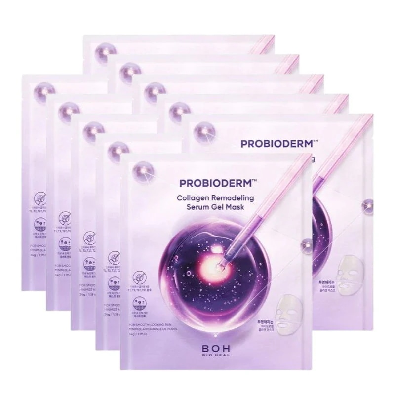 Boh プロバイオダム コラーゲン リモデリング セラム ゲルマスク 10枚 / 韓国コスメ 人気 毛穴ケア 個包装 デイリー ゲルシートマスク フェイスパック