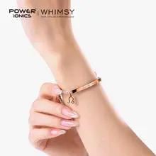 パワーアイオニクス ニュートレンド 12星座 18Kローズゴールドメッキ ユニセックス スリム ショーブレット カスタム刻印