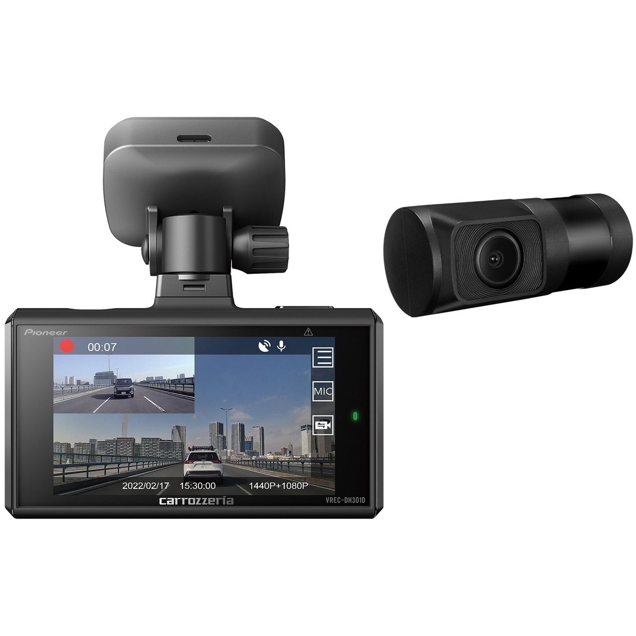 VREC-DH301D ドライブレコーダーユニット【前後2カメラ/GPS内蔵】