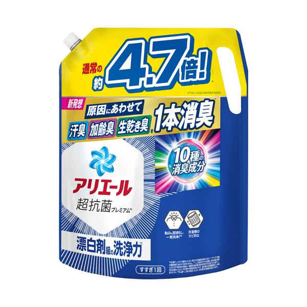 （まとめ） P＆Gアリエール ジェル つめかえ用 超ウルトラジャンボサイズ 1.91kg 1パック [x3セット]