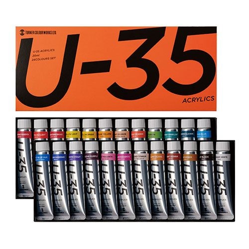 ターナー色彩 アクリル絵具 U-35 アクリリックス 20ml 24色セット UA02024C