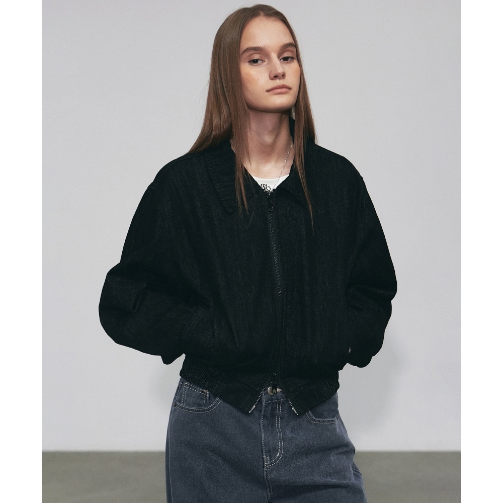 ニック&ニコールニコールウォッシュデニムブルゾン_ブラック