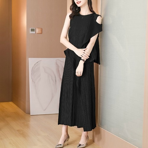 パンツスーツ パンツドレス ミセス ノースリーブ 母親 レディース グリーン セットアップ 大きいサイズ 2way ゆったり お洒落 パープル 個性的 ライン ブラック サイドスリット 無地 ブルー