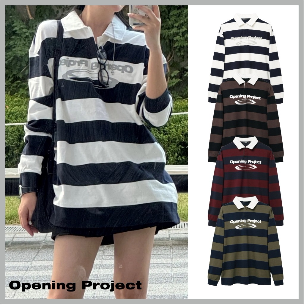 [IVEレイ着用] Identity Stripe Collar T Shirt / ユニセックス