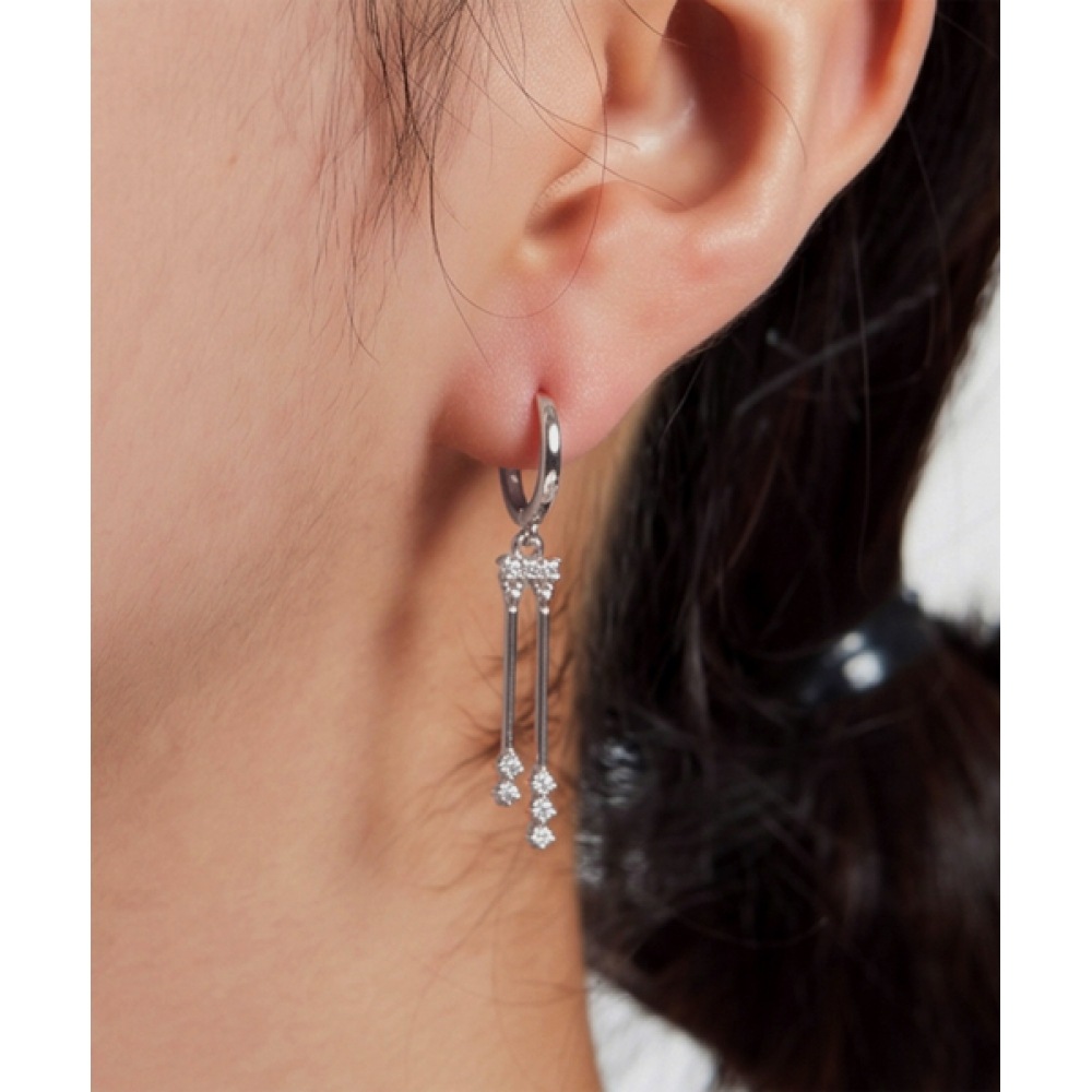 HELENE JEWELRY 925 シルバーザロワンタッチドロップシルバーピアス