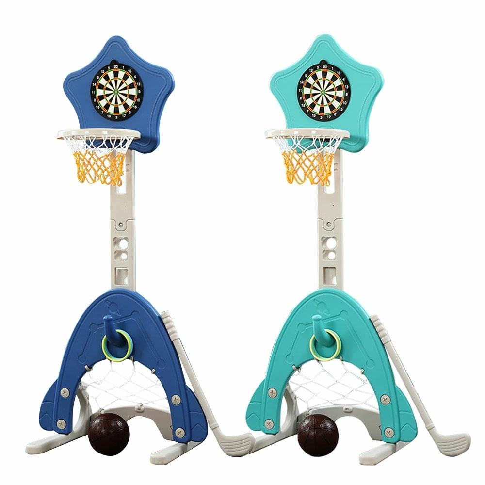 【期間限定特価】5in1 室内遊具 バスケットゴール サッカーゴール 輪投げ ダーツ ゴルフ 高さ調節可能 ボール付き 家庭用 子ども キッズ おもちゃ TMQ-B