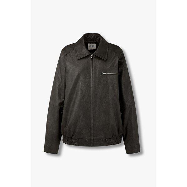 シンセティックレザー オーバーフィットジャンパー 9196161193073