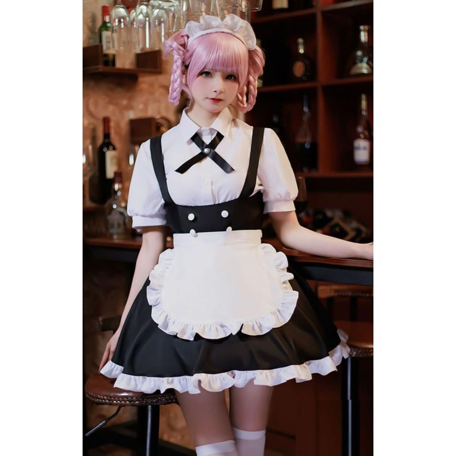 【人気SALE】SXXL サイズ 7点セット メイド服 コスプレ衣装 こはこべみどり 小繁縷ミドリ ななくさなずな 七草ナズナ 風 よふかしのうた ウィッグ付き