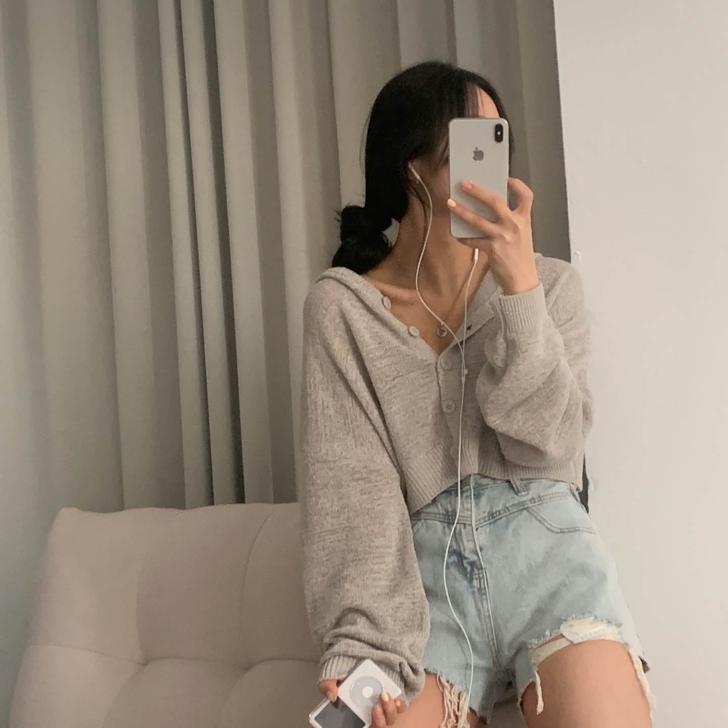 韓国ファッション レディース ニットカーディガン 可愛らしいニットフード付き長袖トップス