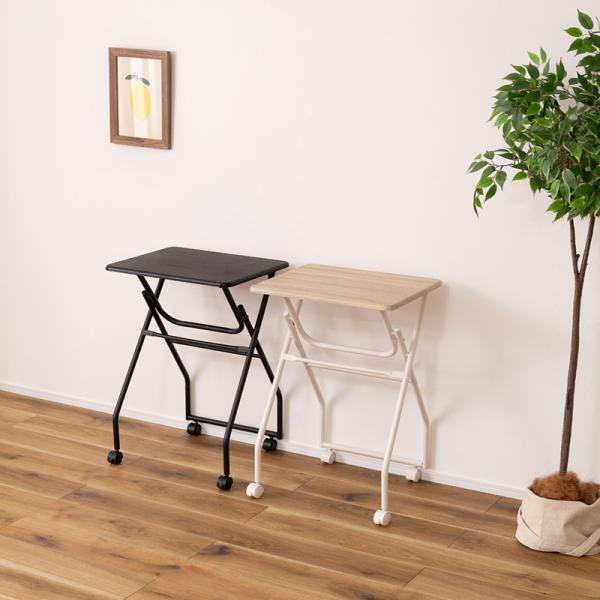 サイドテーブル 折り畳み 折りたたみ キャスター付き おしゃれ 北欧 シンプル コンパクト スリム 収納 白 ホワイト キッチン リビング ひとり暮らし 一人暮らし