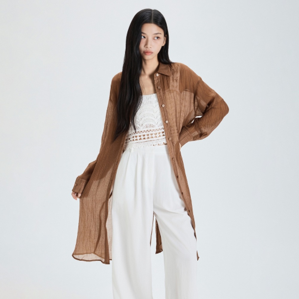 MIXXO シースルー ロング シャツ_MIWYWF711B