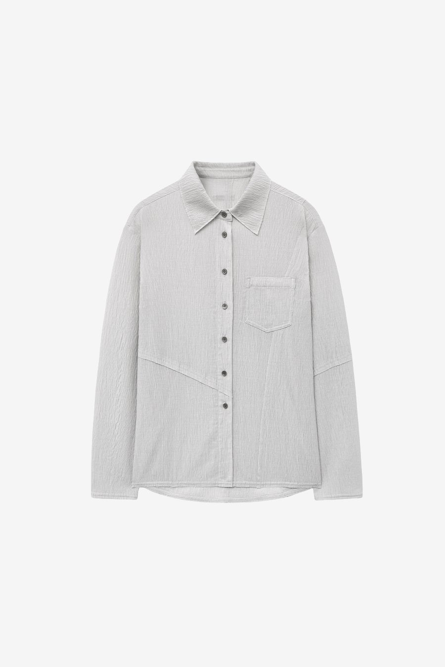【INSILENCE】 PLEATED CUTOFF SHIRT : LIGHT GREY