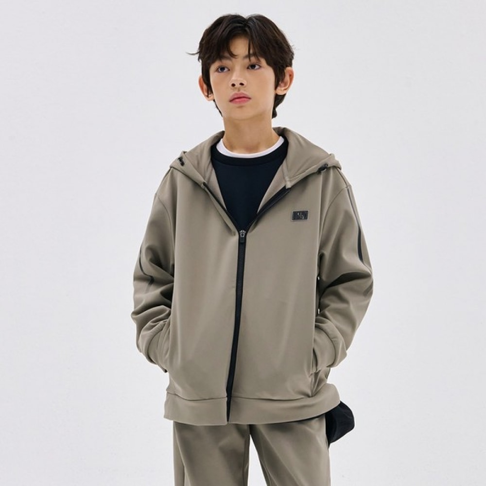 (オーシャンスカイ) 男の子用トリコットボンデッドフード付きジャンパー-DFJB4340D0X