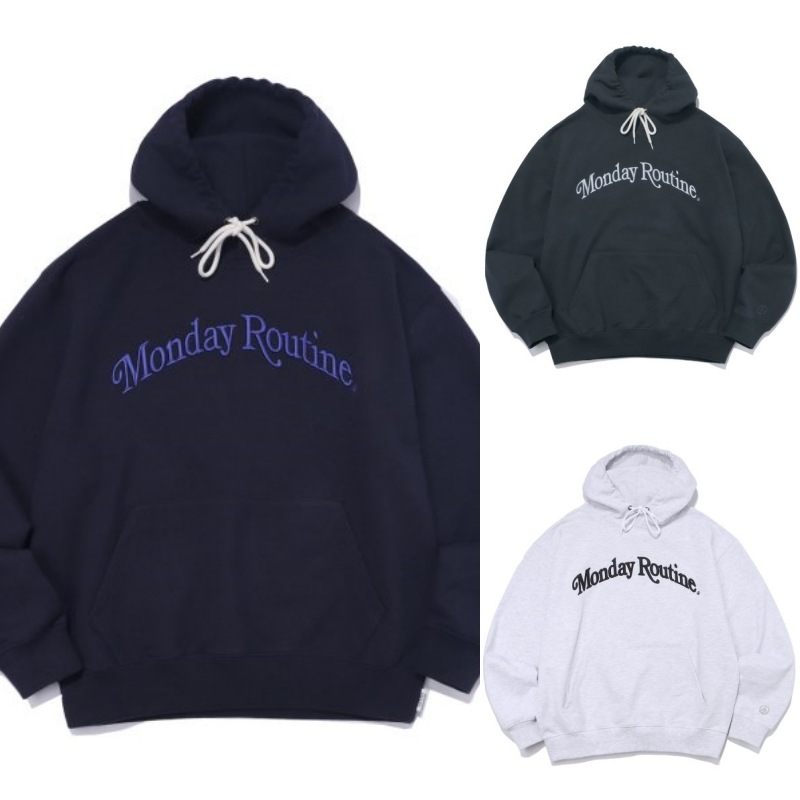 国内外の人気 Monday Routine Arch Logo Hoodie 韓国正規品 パーカー Color Charcoal Www Viacaocatedral Com Br