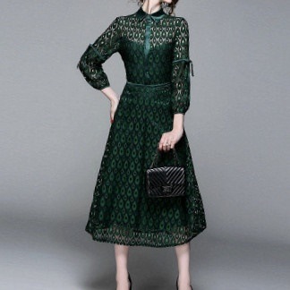 1534.シースルーレースドレス（グリーン） 2019 春夏 sale 結婚式 パーティー 披露宴 食事会 女子会 フォーマル 参観日