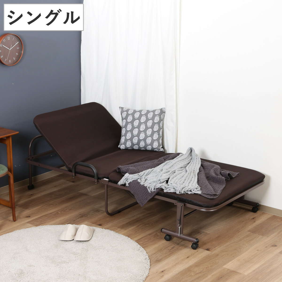 折りたたみベッド シングル ハイタイプ リクライニング 折りたたみ ベッド キャスター リクライニングベッド 折り畳み 折りたたみベット 折り畳みベッド シングルベッド 一人暮らし コンパクト