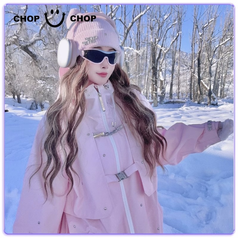 スノーボードウェア 2025 ピンク グラデーション 柳釘 レディース メンズ サロペット アウター パンツ スウェット スノボー スキーウェア スノボウェア