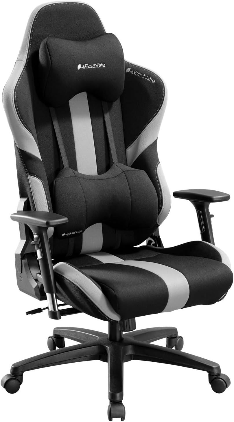 ゲーミングチェア 日本人向け低座面設計 デスクの高さに揃う 高めのアームレスト 姿勢を支える大型クッション ファブリック リクライニング 3Dアームレスト ランバーサポート ブラック G-5