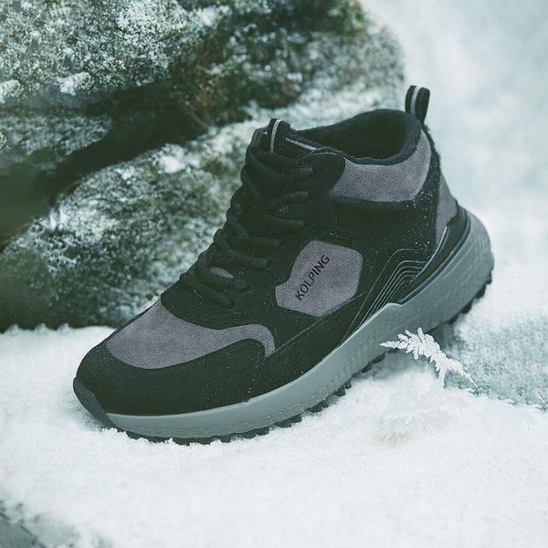 男性用冬用フェイクファー裏地付き保温登山防寒ブーツ 登山靴 KSC138VM3M