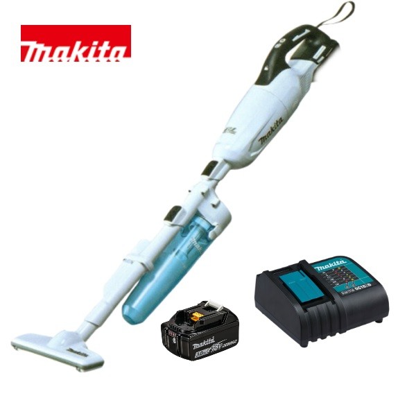 当店だけ！バッテリー充電器も1年保証! マキタ コードレス掃除機 18V カプセル式 CL280FDZW + ロック付 サイクロンアタッチメント + バッテリー BL1830B + 静音充電器DC18