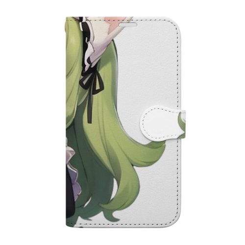 【文字入れ可能受注生産】ウサギの女の子　カーラ 手帳型スマホケース