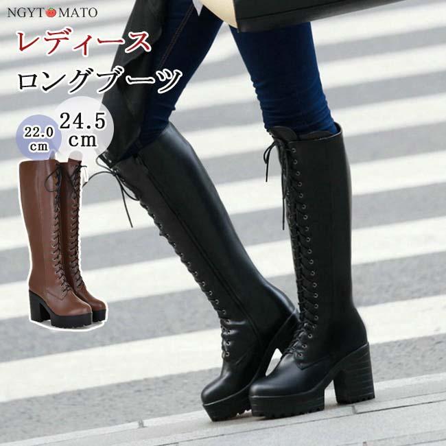 【2025年11月新着物件】ジョッキーブーツ 厚底 ロングブーツ 男女兼用 編み上げブーツ 乗馬 ラウンドトゥ レースアップ サイドジッパー コスプレ おしゃれ 履きやすい 歩きやすい 秋冬