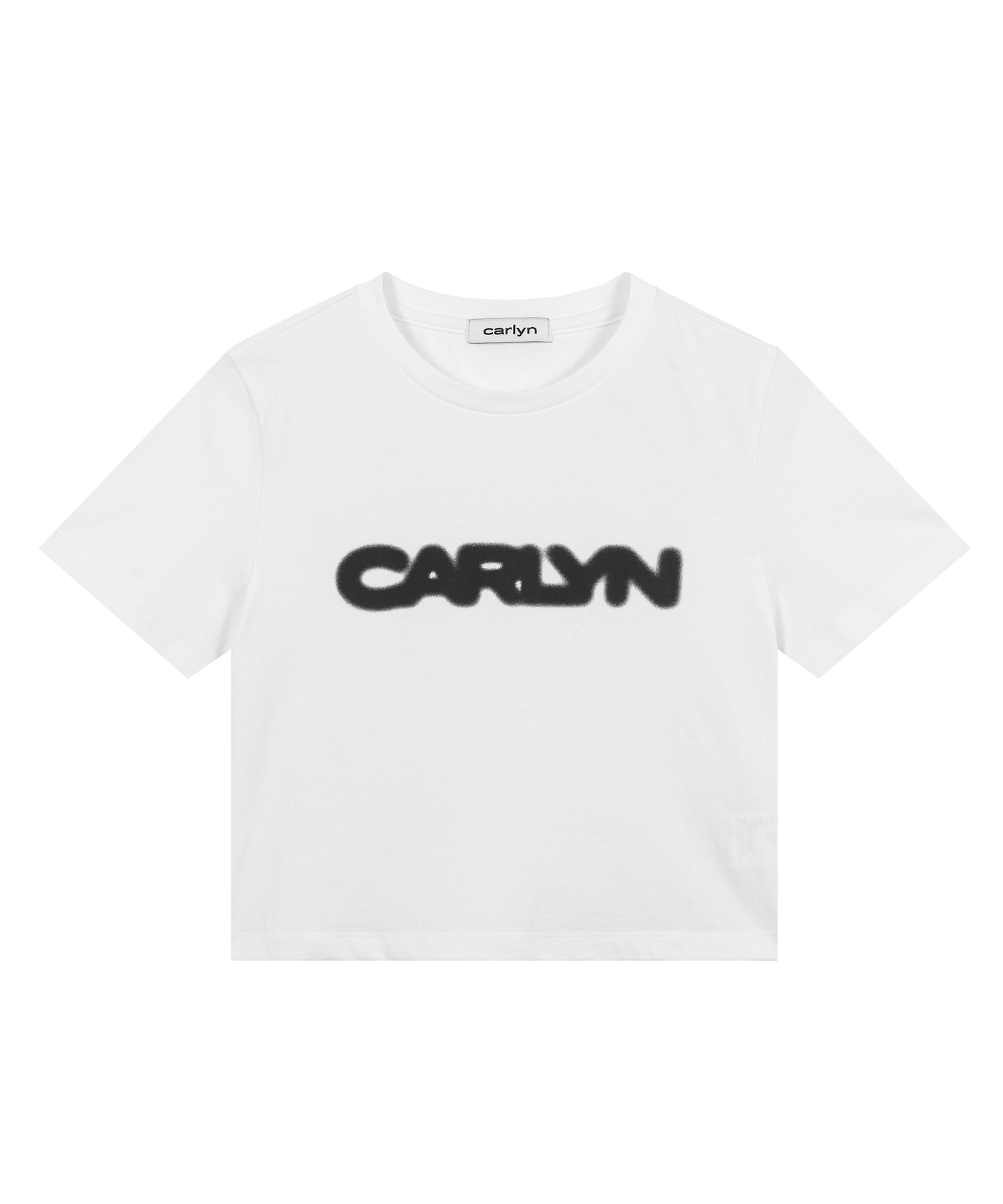 キャロリン・ブラーロゴクロップ T シャツホワイト_T73101010T