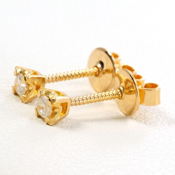 18K YG ピアス ダイヤ 総重量約1.1g ジュエリー 中古
