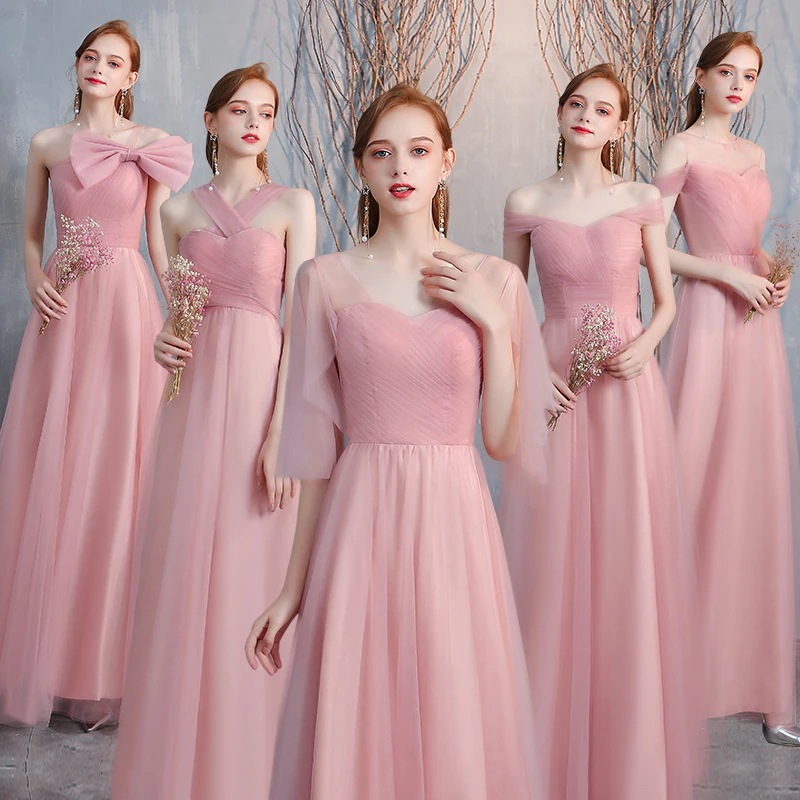 縁喜花嫁ロングドレスブライズメイド ドレス グレー お揃いドレス フォーマルドレス 体型カバー Vネック 母親 結婚式ワンピース 同窓会 パーティードレス メガ割 2