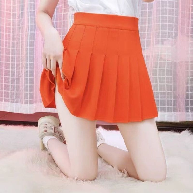 【新品未使用】プリーツプリーズ スカート JUICY COLORS 赤 Qoo10] 裏地なしプリーツスカート女性用伸縮性アウ : レディース服