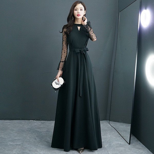 2021春パーティードレス 姫系 可愛いスドット柄 花嫁ロングドレス お呼ばれ 結婚式 誕生日 二次