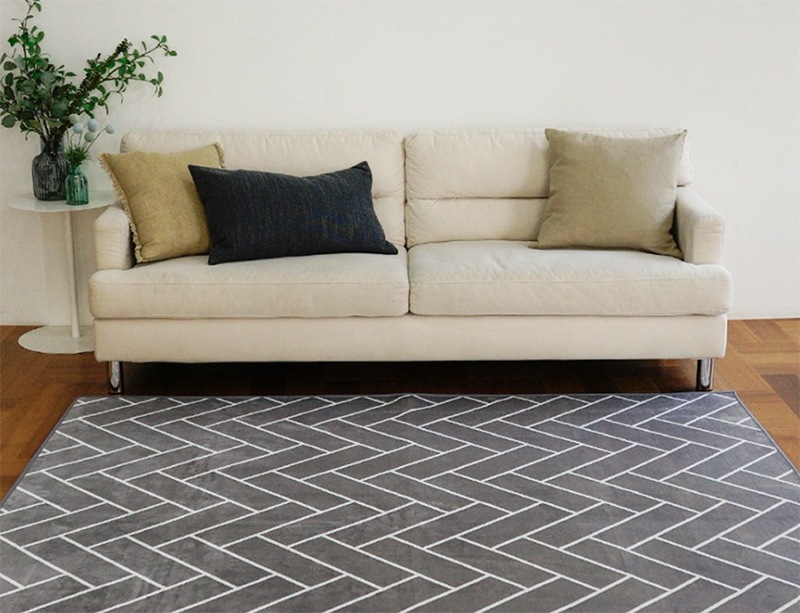 ヘリンボーン 軽い ソフト 極細糸 滑り止め 洗濯可能 ラグカーペット カーペット マット 敷物