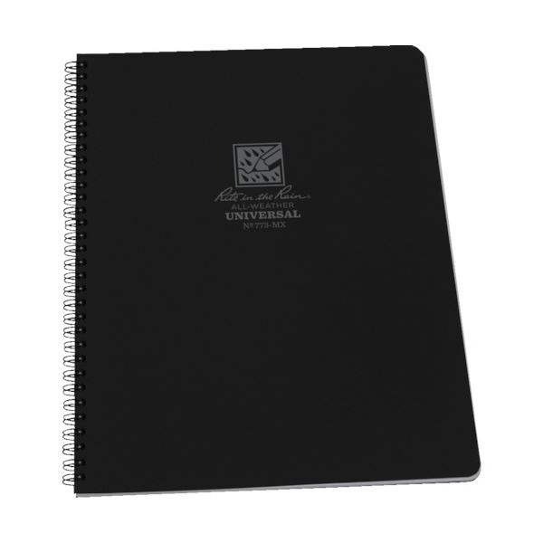 ライトインザレインスパイラルノートブック ユニバーサル ブラック 773-MX 1冊 [x10]